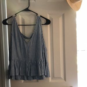 Blue & white vertical striped summer tank top!